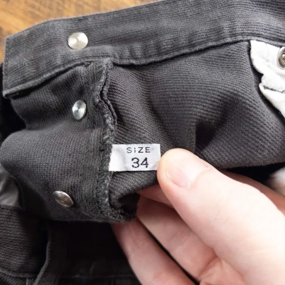 Vintage Armani Jeans Mens Size 34 (Fits 32) Black Bedford Cord Shorts Button Fly